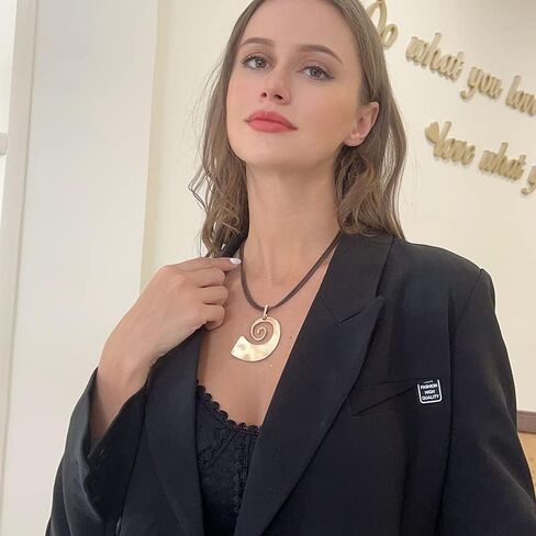Z&R RETRO Silver Pendant Chokers Necklace for Women Jewelry Trendy Chunky Necklaces Black Rope 45cm, wax strings, metal in Saudi Arabia