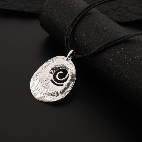 Z&R RETRO Silver Pendant Chokers Necklace for Women Jewelry Trendy Chunky Necklaces Black Rope 45cm, wax strings, metal in Saudi Arabia