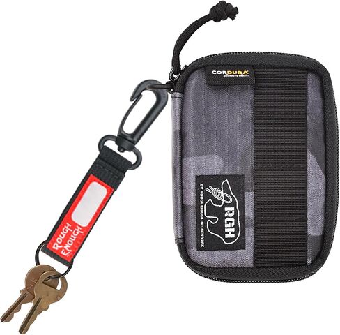 Rough Enough Card Holder Wallet for Men Teen Boys with Zipper Neck Lanyard Coin Purse Keychain Khaki Camo Cordura in Saudi Arabia