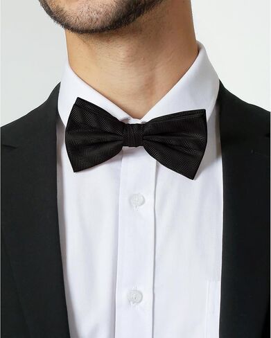 Jacob Alexander Men's Silk Blend Solid Color Pre-Tied Adjustable Banded Chevron Bow Tie in Saudi Arabia