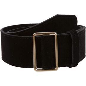 beltiscool Women's 2" Wide High Waist Pull-Through Prong-less No Holes Plain Suede Dress Belt