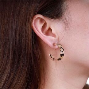 Leopard Hoop Drop Earrings Tortoiseshell Acrylic Earrings Lightweight Geometric Circle Resin Earrings Mottled Statement Prom Open Hoop Dangle Studs Earrings Jewelry for Women and Girls