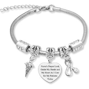 Nurse Gifts Nurse Bracelet Nurse Appreciation Gifts for Women Nurse Prayer Bracelet Nurse Bangle Thank You Gifts for Nurse Nursing Jewelry Christmas Birthday Graduation Gift for Nursing Student