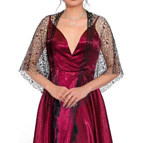 EASEDAILY Women's Wedding Shawls and Wraps for Evening Dresses Mesh Bridal Scarf Elegant Stoles for Bride and Bridesmaid