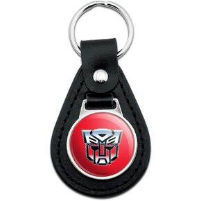 GRAPHICS & MORE Black Leather Transformers Autobot Symbol Retro Keychain