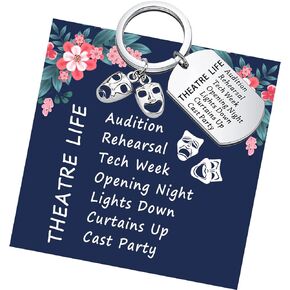 LQRI Theatre Life Keychain Drama Theater Gift Theatre Keyring Comedy Tragedy Mask Drama Gift Performer Gift