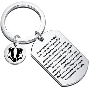 Honey Badger Lovers Gift Honey Badger Keychain Who Loves Honey Badgers Jewelry Animal Lover Gift Zookeeper Gift