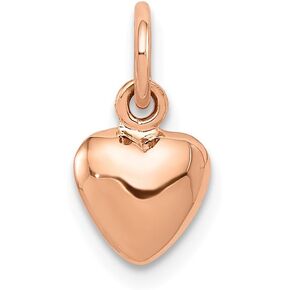 The Black Bow 14k Rose Gold Puffed Heart Charm or Pendant, 7mm (1/4 inch)