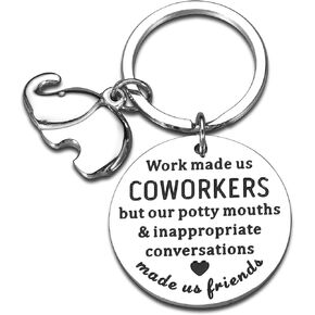 STVK Funny Keychain Work Bestie Gifts for Women Men Coworkers Female Friends Coworkers Employee Appreciation Gifts Leaving Going Away Thank You Gift for Coworkers Besties Friends White Elephant Gifts