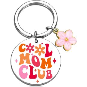 igvean Mom Gifts Cool Moms Club Keychain Funny Gifts for Mom from Daughter Son Kids Unique Mothers Day Birthday Christmas Gifts for New Mom Pregnant Mom Gifts For Women