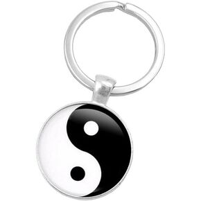 NEPOMI Yin Yang Keychain For Men Women,Yin Yang Tai Chi Retro Key Ring for Home Car Keys Attachment, Faith Key Holder Gift, Zinc Alloy Amulet Key Chain Organizer Come Gift Box