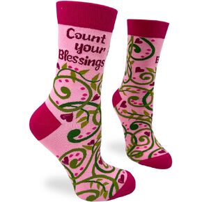 Count Your Blessings Novelty Crew Socks for Women