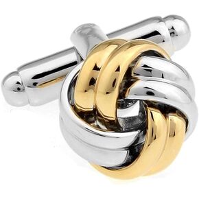 MRCUFF Knot 2 Tone Pair Cufflinks in a Presentation Gift Box & Polishing Cloth