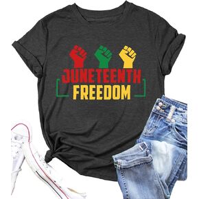 Juneteenth Shirts for Women 1865 Graphic Tshirt Casual Rainbow Tees Freedom Blouse Tops