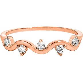 LOVPEPY Highs and Lows Ring for My Girls, S925 Sterling Silver Delicate Love Mother Daughter Rings AAA Zircon Wave Rings to My Daughter Jewelry Gift from MOM Size #6~#10