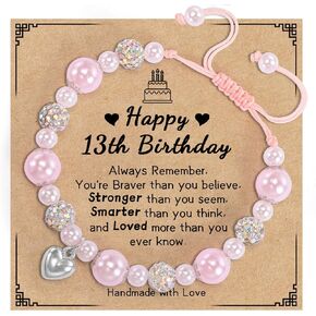 Happy Birthday Bracelet Gifts for 5-16 Year Old Girls, Birthday Natural Stone Bracelets Gifts Ideas for Age 5 to 16 Daughter Granddaughter Niece