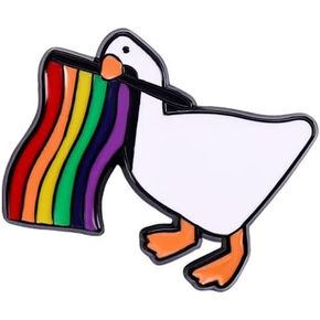 Lovely Rainbow Flag and Goose Badge Enamel Pin Accessory brooch