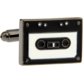 MRCUFF Cassette Tape DJ Pair Cufflinks in a Presentation Gift Box & Polishing Cloth