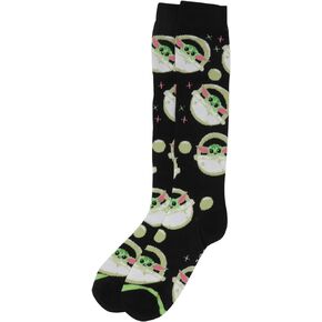 Star Wars The Mandalorian Baby Yoda Floating Pod Knee High Juniors Womens Socks