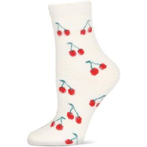MeMoi Women's Cherries Cozy Crew Socks
