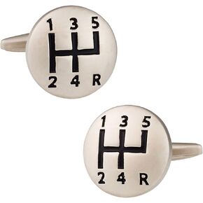 5-Speed Gear Shift Automotive Car Cufflinks with Presentation Gift Box - Shifter Shift Knob Car Auto Racing Race