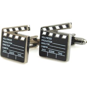 BadmenHome black Director's Film clapboard Movie Slate board Clapper Cufflinks