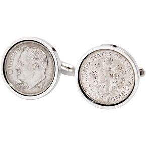 Cufflinks - Rhodium Plated - 2003 US Coin Cufflinks - Wedding Anniversary