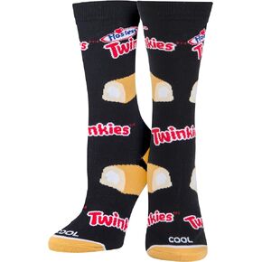 Cool Socks, Twinkies Cupcakes, Womens Crew Length, Funny Graphic Print- Large