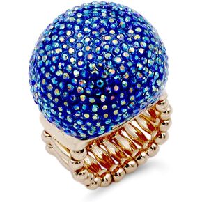 Lavencious Snowball Rhinestone Cocktail Stretch Ring Party Ring for Women Free Sizes for 6 to 10