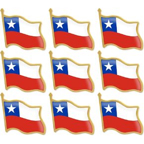 12/24/50/100Pcs Official Chile Flag Lapel Pins Bulk - Metal Chilean Lapel Brooch Badge Pin Souvenir for Men Women Clothes Bags Hats