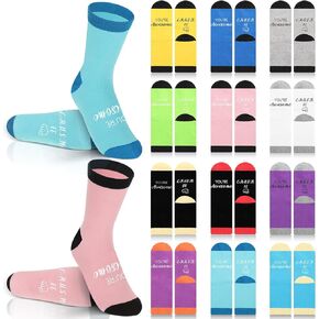12 Pairs Employee Appreciation Gifts Socks You're Awesome Novelty Socks Thank You Inspirational Funny for Employees Coworker Staff Teacher Nurse Gifts Birthday Retirement Party Supplies