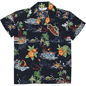 ALVISH 10-20 Years Big Boy's Button Down Shirts Casual Hawaiian Shirt for Kids