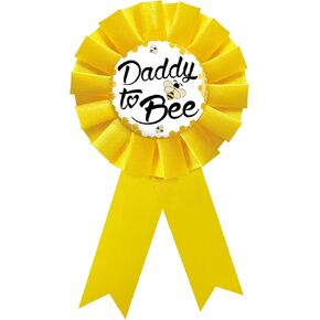 دبوس شارة من القصدير من دادي تو بي، دبابيس زر لحفل استقبال المولود/الكشف عن جنس المولود، زينة حفلات بطابع نحلة العسل، زر وردة صفراء لاحتفالات المولود الجديد in Kuwait