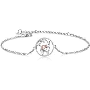ONEFINITY Red Panda/Panda/Llama Alpaca Sloth Bracelet 925 Sterling Silver Red Panda Panda Jewelry Gifts for Women Girls Her