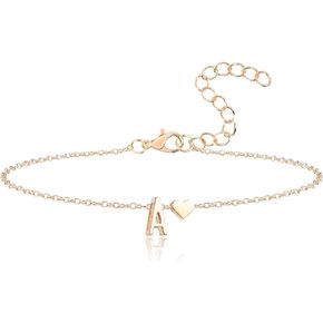 LitTown 14K Gold Initial Bracelets Personalized Trendy Name Link Bracelets Cute Simple Letter Jewelry Gifts for Women Teen Girls Kids