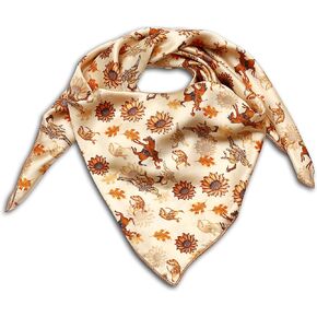 BE BREAK EDGE Western Cowboy Wild Rag Silk Scarf Bandana Neck Wrap Square Silky Brown 38'' Scarves For Men & Women