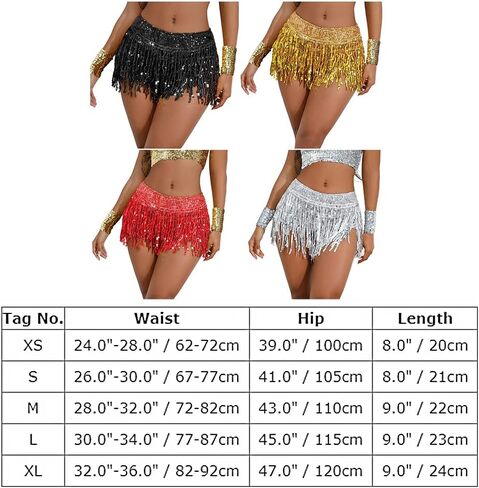 IWEMEK Belly Dance Hip Skirt Women Sequin Tassel Skirts Shorts Booty Dance Festival Bottoms Sequin Skirt with Sparkly Fringe in Saudi Arabia