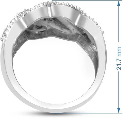 Amazon Collection Sterling Silver Blue and White Diamond Band Ring (1/2 cttw) in Saudi Arabia