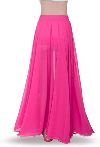 ROYAL SMEELA Women's Chiffon Skirt Belly Dance Costume for Women Dancing Dress High Split Beach Ruffle Bellydance Skirts in Saudi Arabia