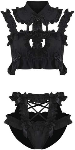SINMIUANIME Sexy Bridal Lingerie Anime Maid Outfit Bra and Panty Sets Lace Oversleeve Cute in Saudi Arabia