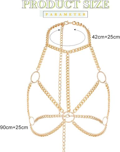 ريتان سلسلة الجسم مكتنزة الذهب أزياء الصدر سلسلة حلقة الهذيان حزب مجوهرات الجسم للنساء والفتيات in Kuwait