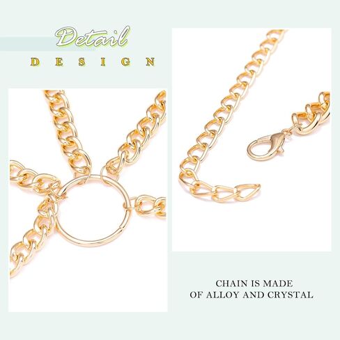 ريتان سلسلة الجسم مكتنزة الذهب أزياء الصدر سلسلة حلقة الهذيان حزب مجوهرات الجسم للنساء والفتيات in Kuwait