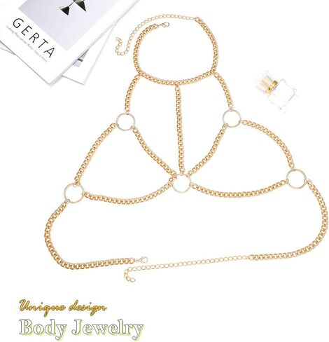 ريتان سلسلة الجسم مكتنزة الذهب أزياء الصدر سلسلة حلقة الهذيان حزب مجوهرات الجسم للنساء والفتيات in Kuwait