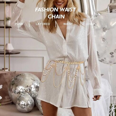 سلاسل الجسم ذات طبقات من لؤلؤ ريتان وسلسلة خصر على شكل فراشة ذهبية وسلسلة بطن للحفلات وإكسسوارات مجوهرات عصرية للنساء والفتيات in Kuwait