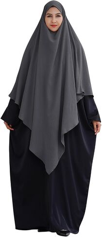 FYMNSI Women's Hijab Muslim Islamic Khimar Long Head Scarf Solid Color Modest Prayer Shawl Hijab Cover for Ramadan Eid in Saudi Arabia