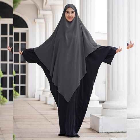 FYMNSI Women's Hijab Muslim Islamic Khimar Long Head Scarf Solid Color Modest Prayer Shawl Hijab Cover for Ramadan Eid in Saudi Arabia