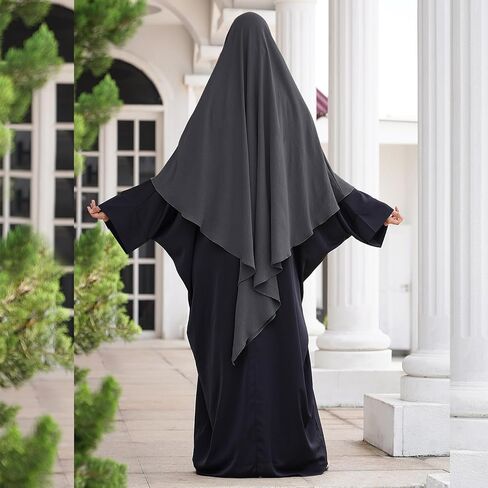 FYMNSI Women's Hijab Muslim Islamic Khimar Long Head Scarf Solid Color Modest Prayer Shawl Hijab Cover for Ramadan Eid in Saudi Arabia