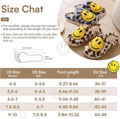 Smiley Face Slippers for Women Men, Retro Plush House Slippers Soft Cozy Memory Foam Slip-on Slippers for Indoor Outdoor in Saudi Arabia