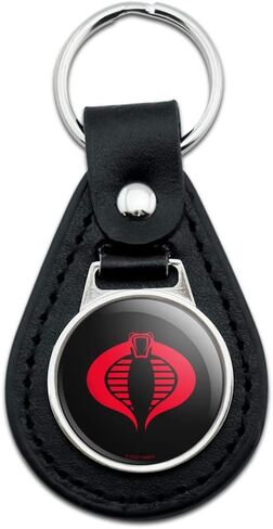 GRAPHICS & MORE G.I. Joe Cobra Logo Black Leather Keychain in Saudi Arabia
