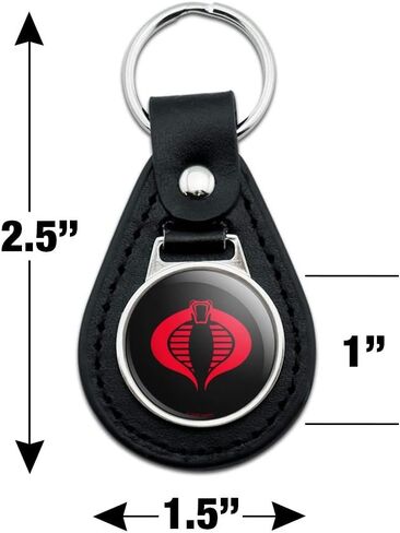 GRAPHICS & MORE G.I. Joe Cobra Logo Black Leather Keychain in Saudi Arabia